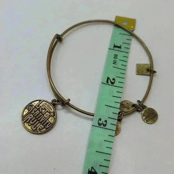 Alex and Ani Let Creativity Rule Goldtone Charm Bracelet adjustable Bangle - Picture 2 of 3
